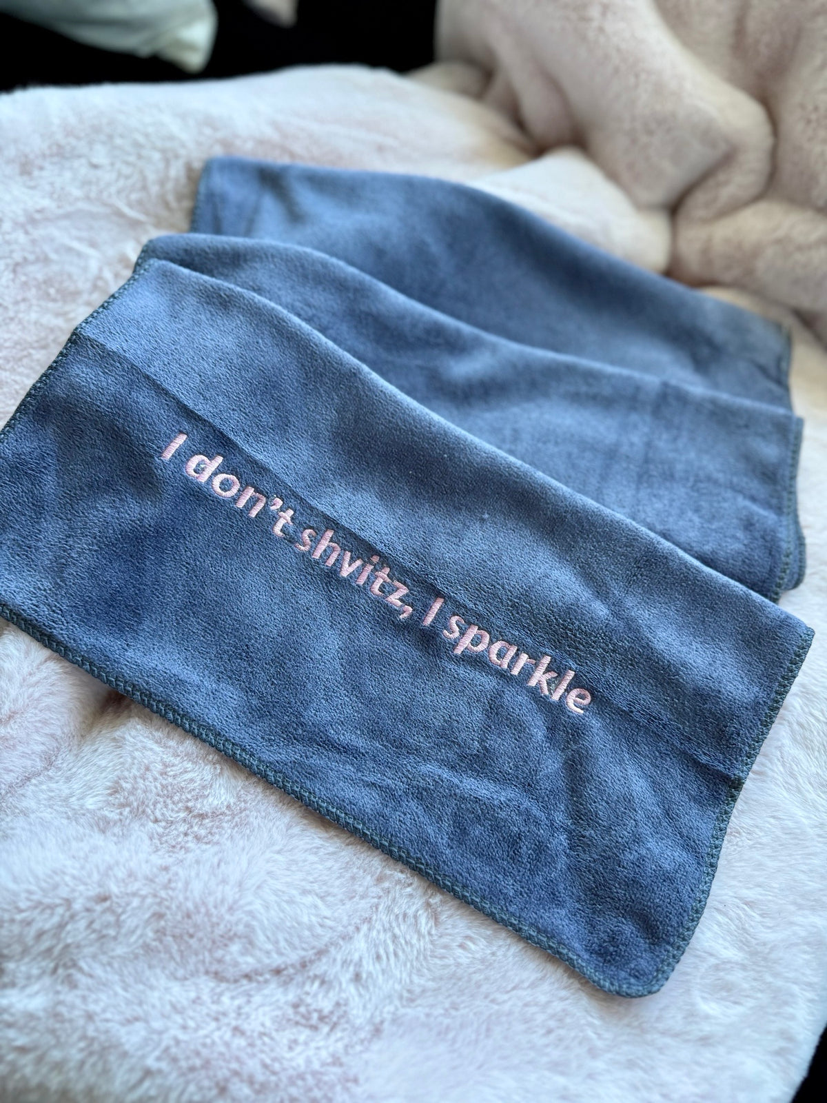 I don't shvitz, I sparkle,' workout towel!