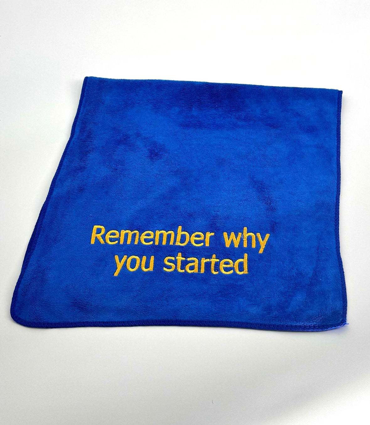 Royal blue 'Remember Why You Started' sweat towel